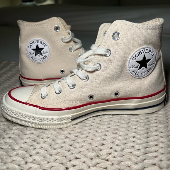 Converse High Top Sneakers Cream and Red